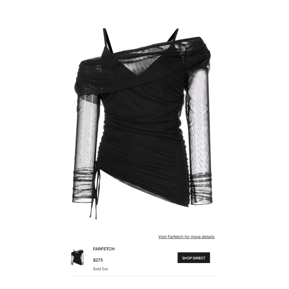 Jonathan Simkhai Nia Long-Sleeve Mesh Top XL - Picture 6 of 9